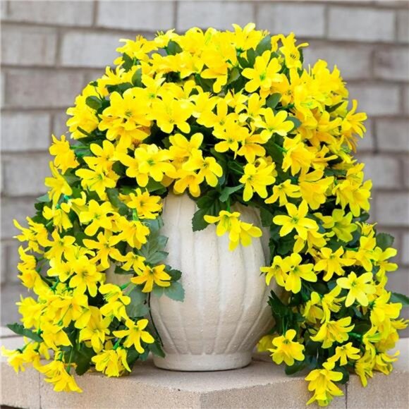 Artificial Fake Hanging Flowers Plants for Outdoors Fall Decoration, 2 PCS Faux - Picture 1 of 7